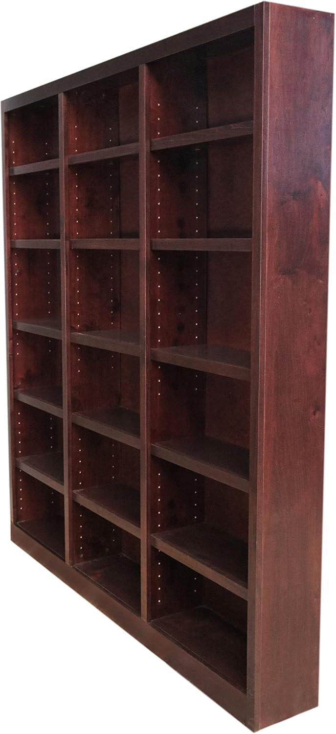 Winston Porter Aliette Triple Wide Wood Bookcase, 18 Bookshelf, 84 inch Tall Storage and Display Bookshelf for Home Office and Living Room