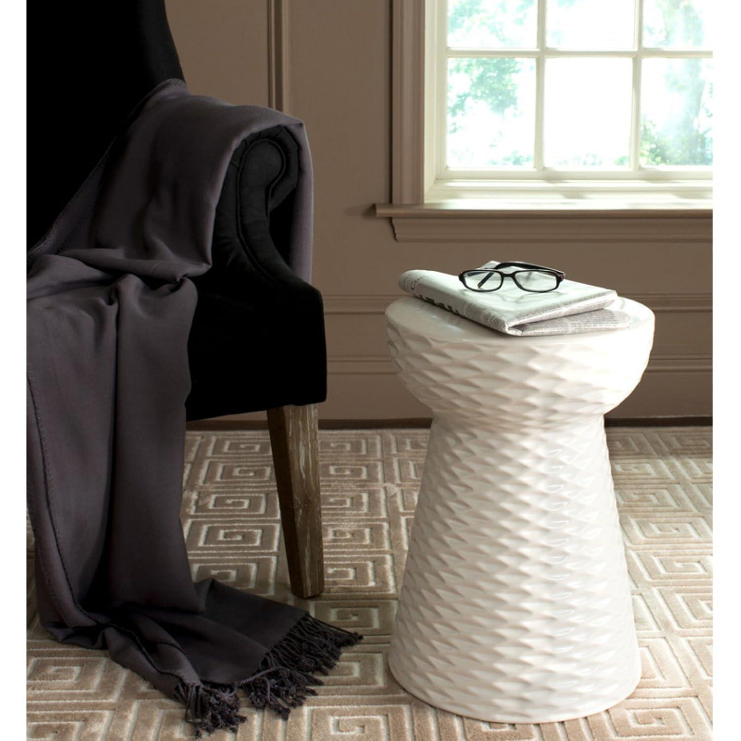 Daphne Garden Stool - Indoor/Outdoor - ACS4523 - White - Safavieh