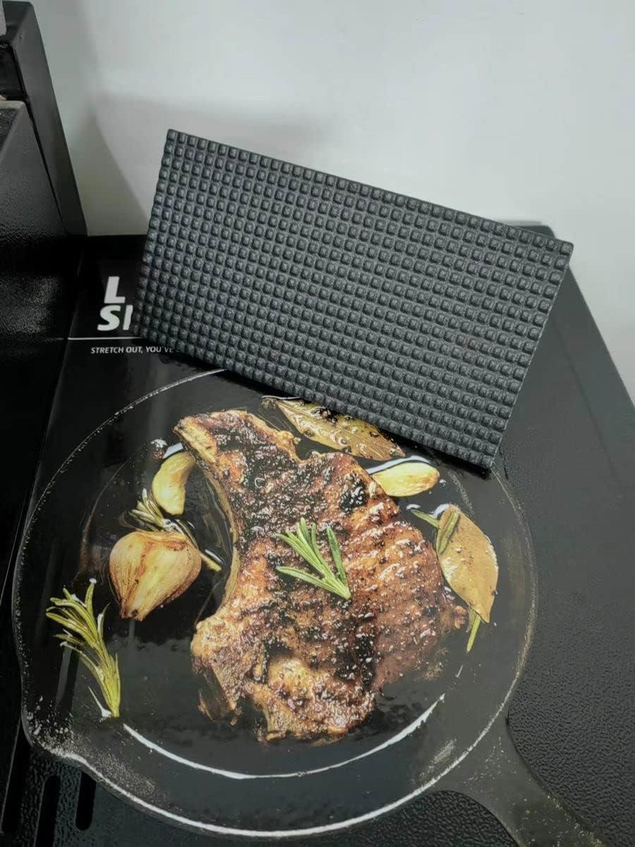 Heavy-Duty Cast Iron Grill Press with Wood Handle