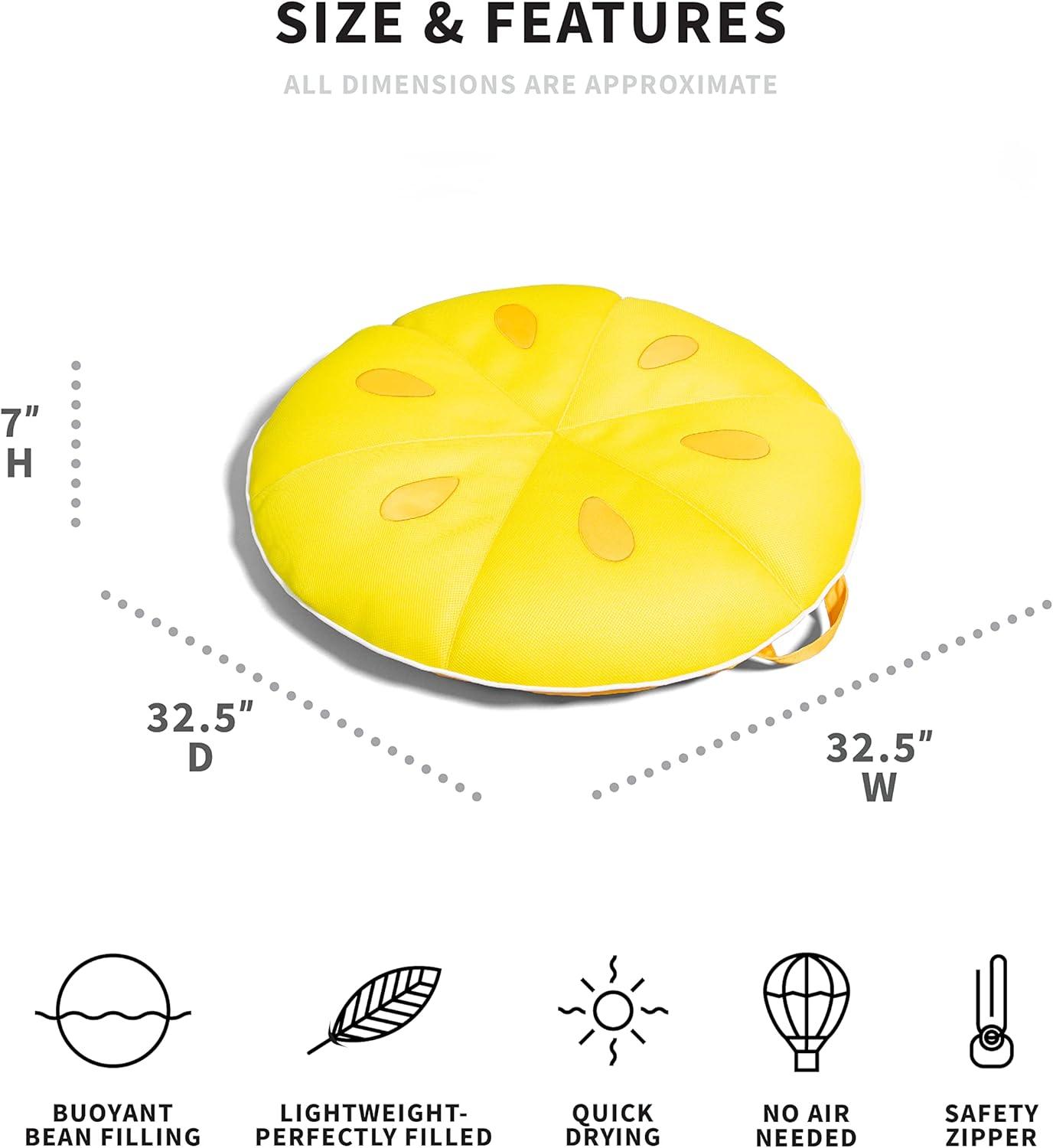 Big Joe Fruit Slice Float No Inflation Needed Pool Lounger, Watermelon Mesh, Quick Draining Fabric, 4 feet Big