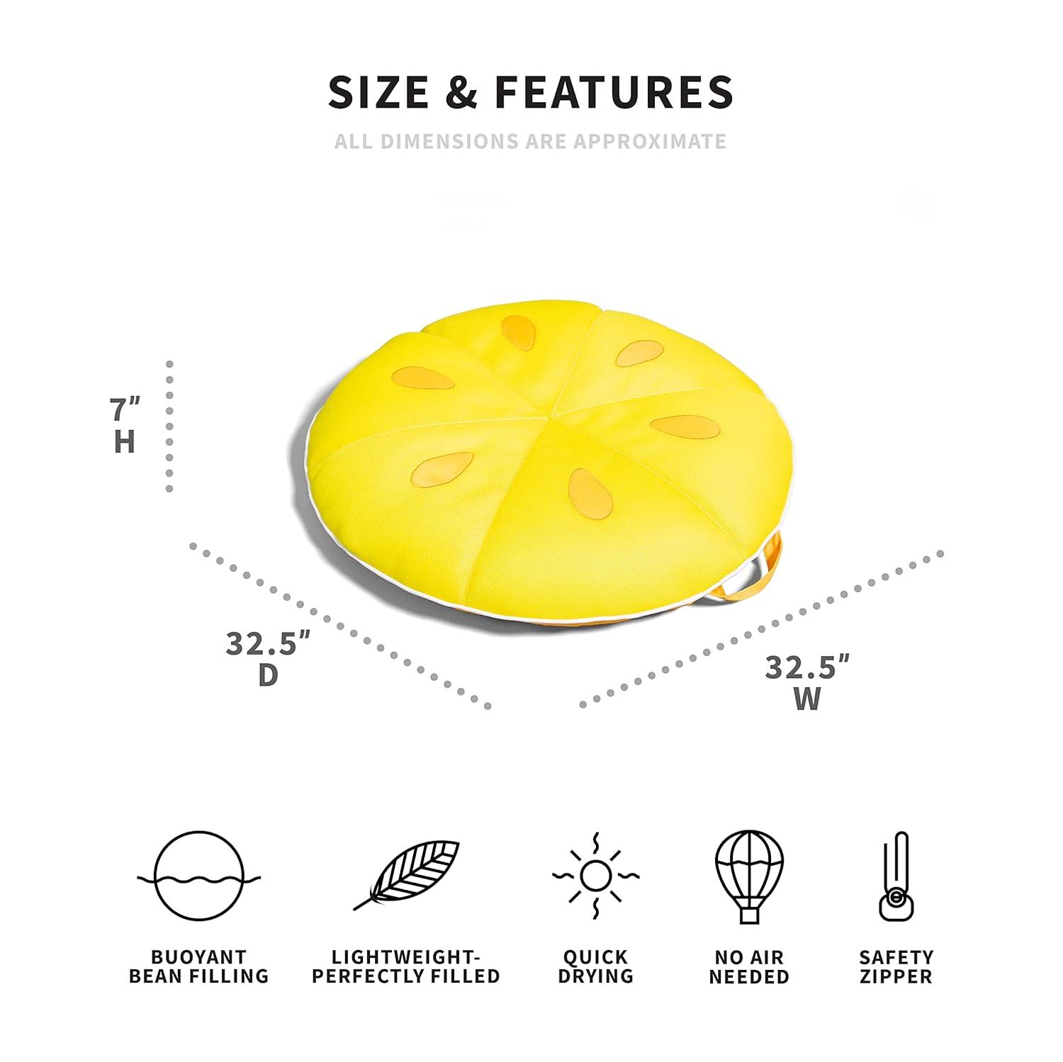 Big Joe Fruit Slice Float No Inflation Needed Pool Lounger, Watermelon Mesh, Quick Draining Fabric, 4 feet Big