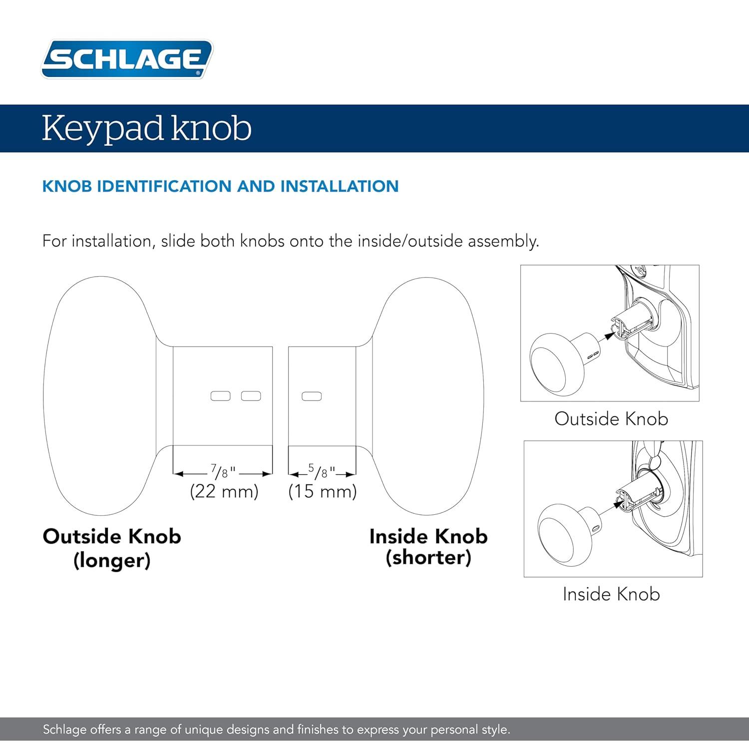 SCHLAGE FE595 PLY 716 FLA Plymouth Keypad Entry with Flex-Lock and Flair Style Levers, Aged Bronze