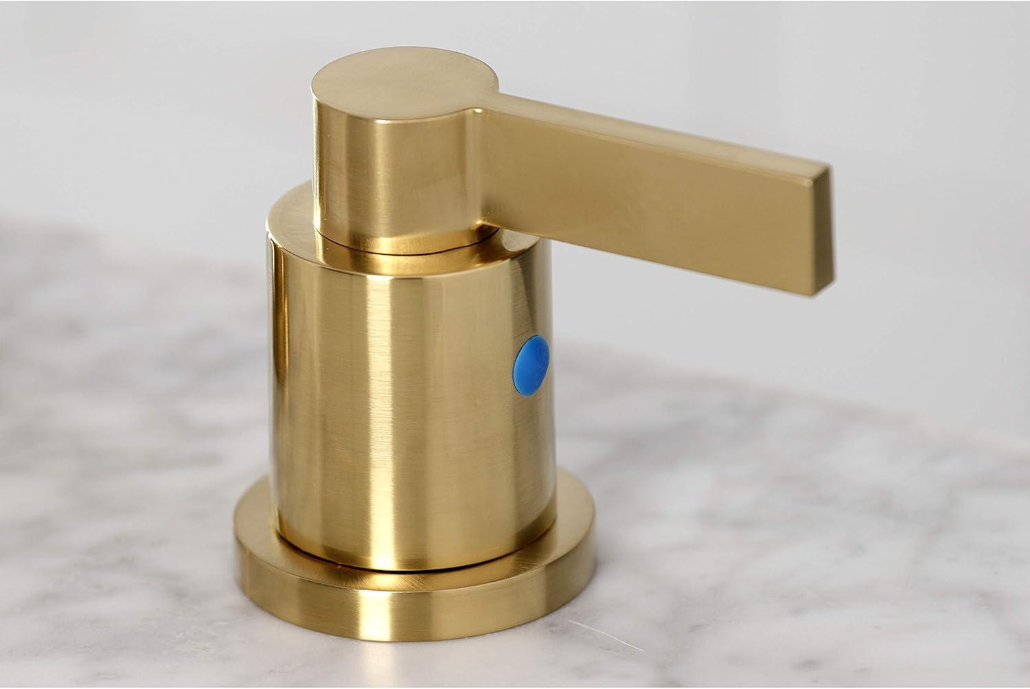 Elegant Brushed Brass Widespread Bathroom Faucet with Pop-Up Drain