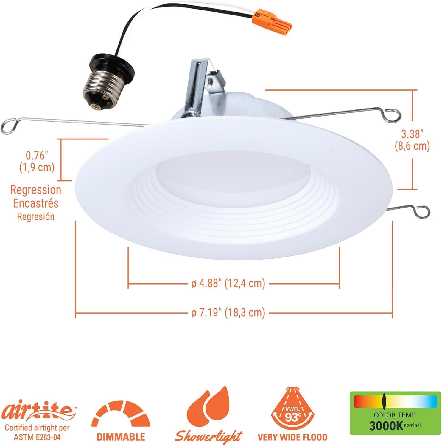 White Aluminum 5/6 Inch LED Recessed Lighting Pack