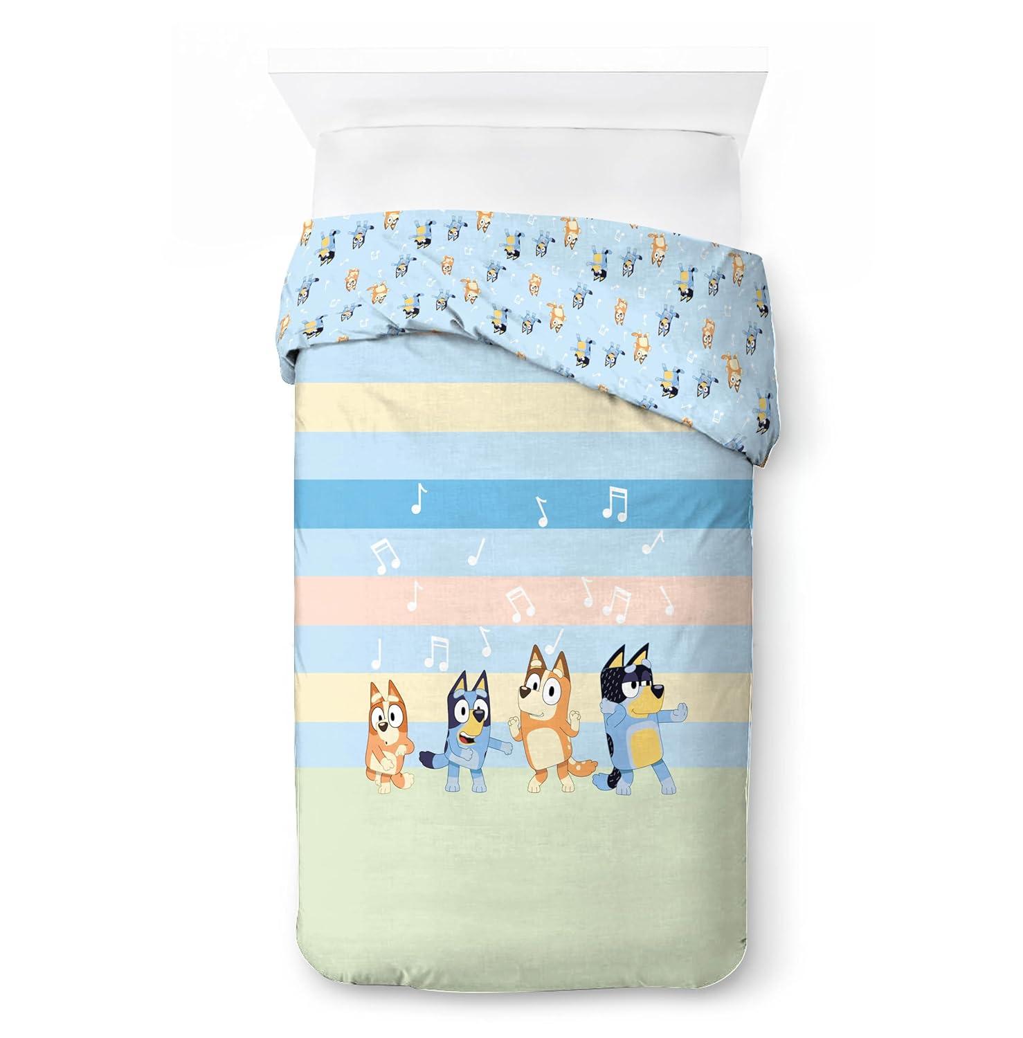 Jay Franco Duvet Cover Set – 3 Piece Comforter Cover and Sham Set, Super Soft Cozy Kids Bedding (Insert Not Included) Multi - Bluey, Full