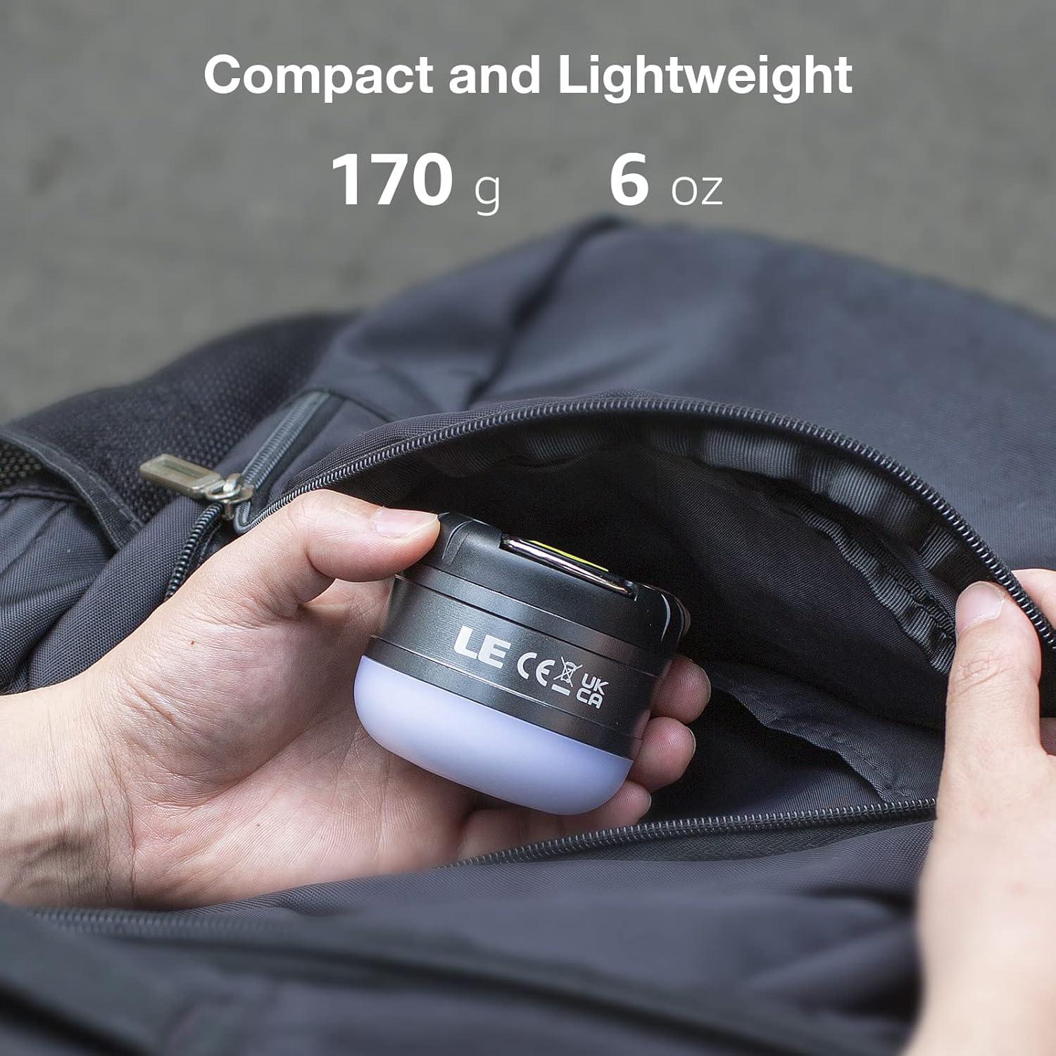 Lepro LED Camping Lantern Rechargeable,  310LM, 5 Light Modes, Waterproof, Mini Portable Camping Accessories Gear for Hurricane Emergency, Outdoor, Hiking Daily Lighting