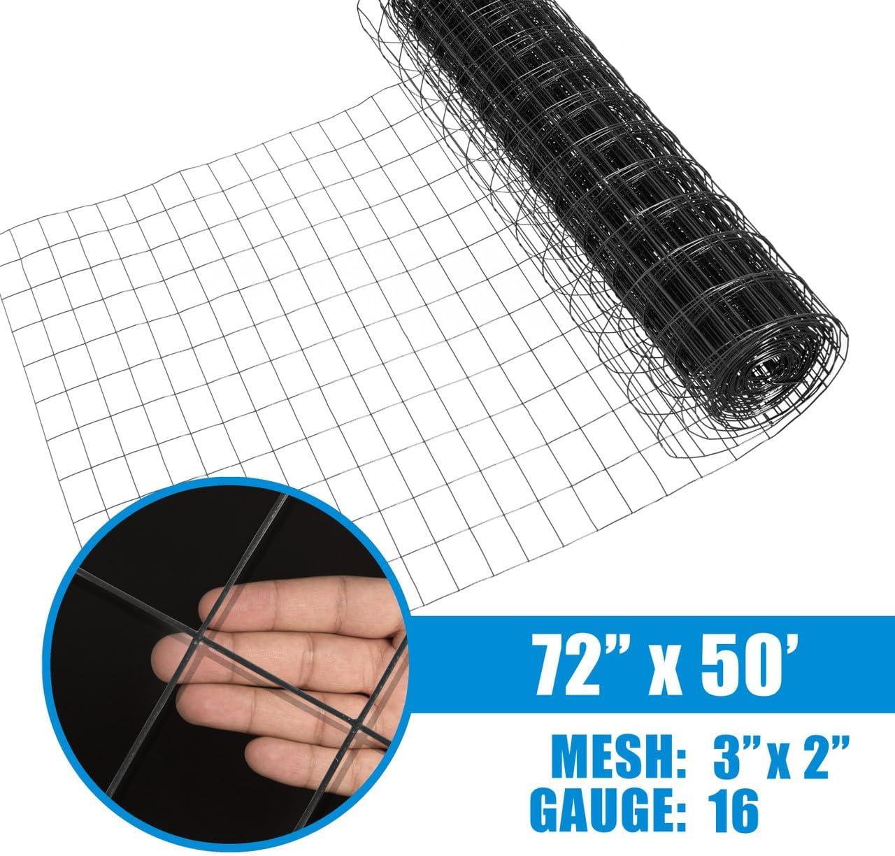 Fencer Wire Fencer Wire Vinyl Coated 16 Gauge Welded Fence Wire Roll, Mesh Size 2-Inch x 3-Inch