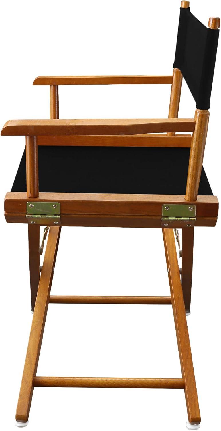 206-04-032-15 18 in. Extra-Wide Premium Directors Chair, Oak Frame with Black Color Cover