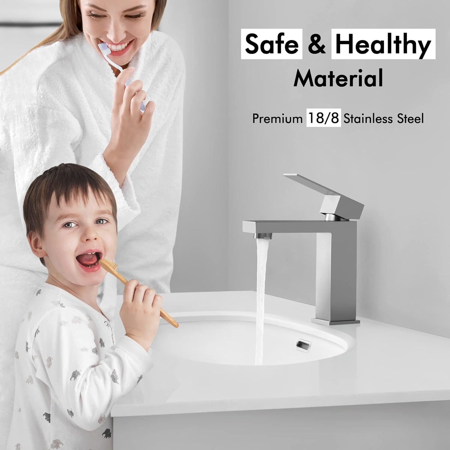 KES Bathroom Faucet Single Handle Sink Drain Assembly cUPC Certified Stainless Steel