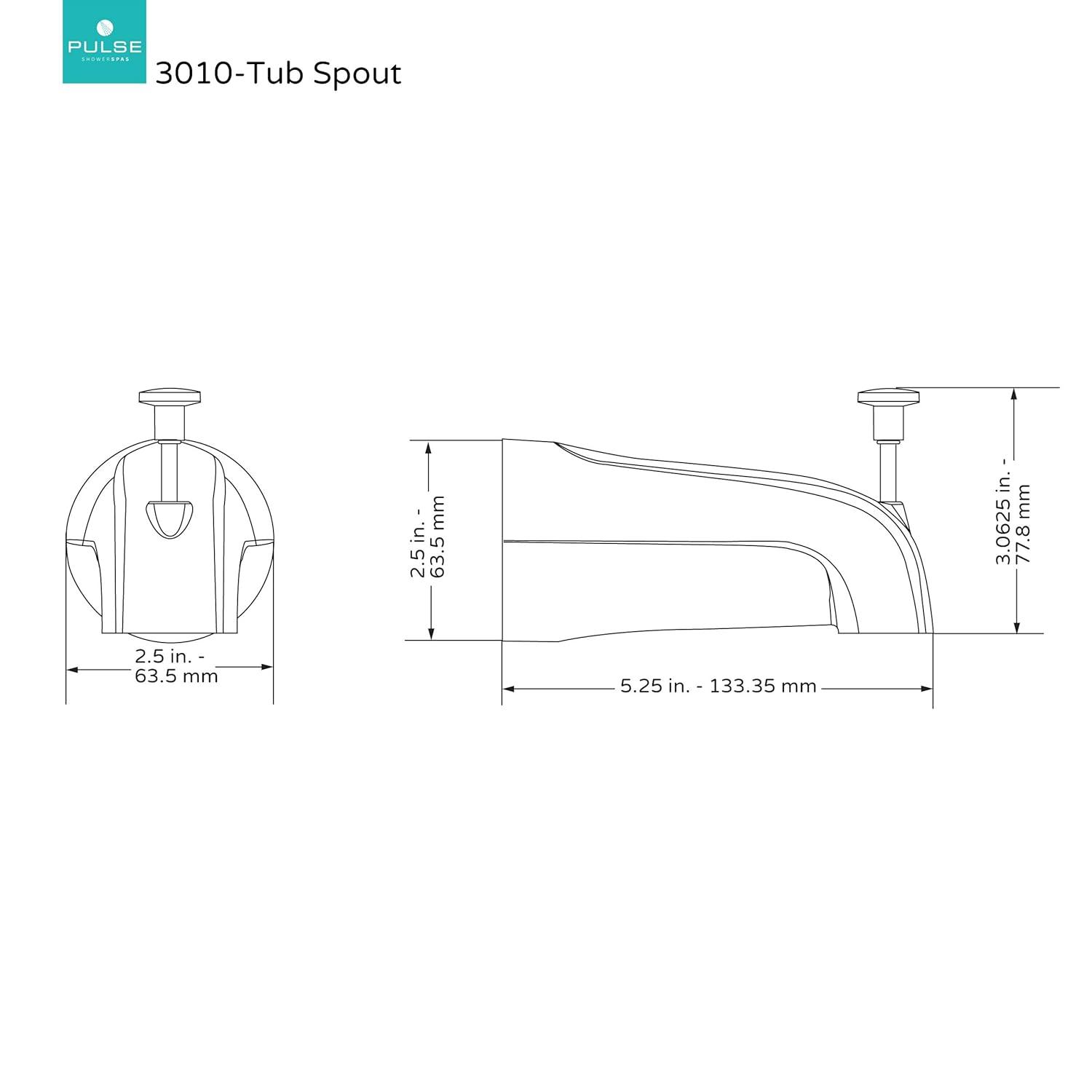 PULSE ShowerSpas Brass Tub Spout