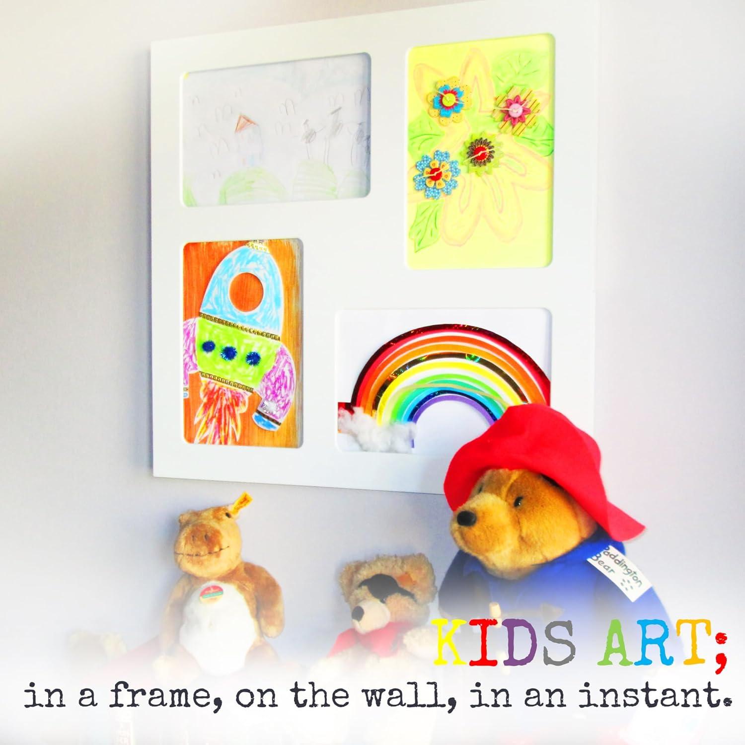 The Articulate Gallery 9x12 Quadruple Children's Art Frame, White