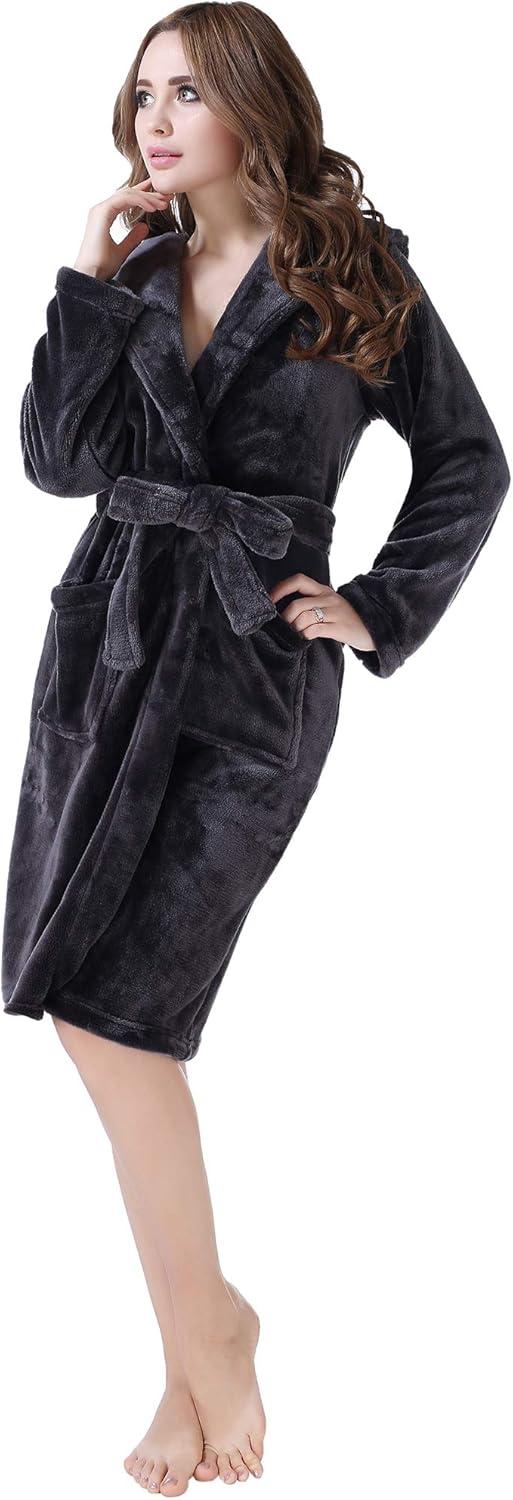 Richie House Women's Fleece Robe with Hood RHW2233