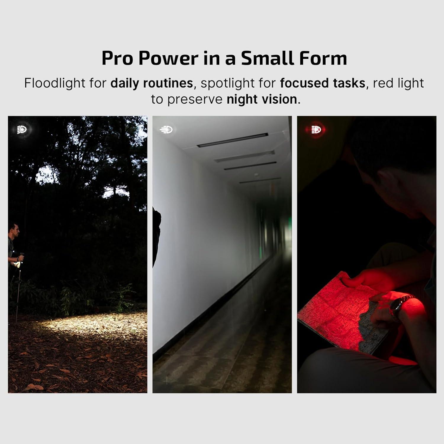OLIGHT Oclip Pro EDC Flashlight Clip-on Light, Rechargeable 500 Lumens with Three Lighting Solutions Type-C Charging, Magnetic Flash Lights for Signaling, Cycling, Outdoor or Indoor Use(Orange)
