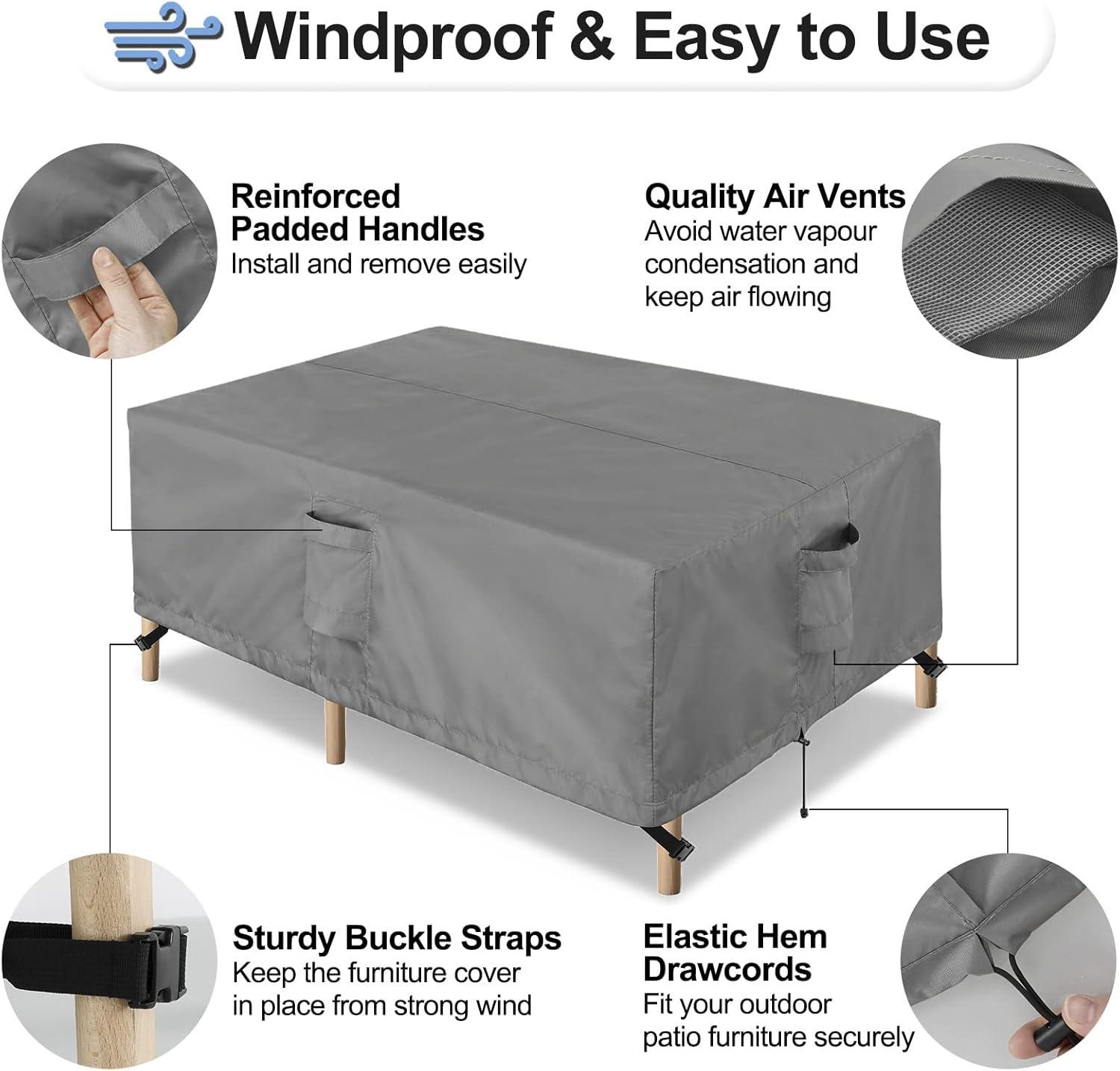 Gray Waterproof 90'' Outdoor Patio Furniture Cover