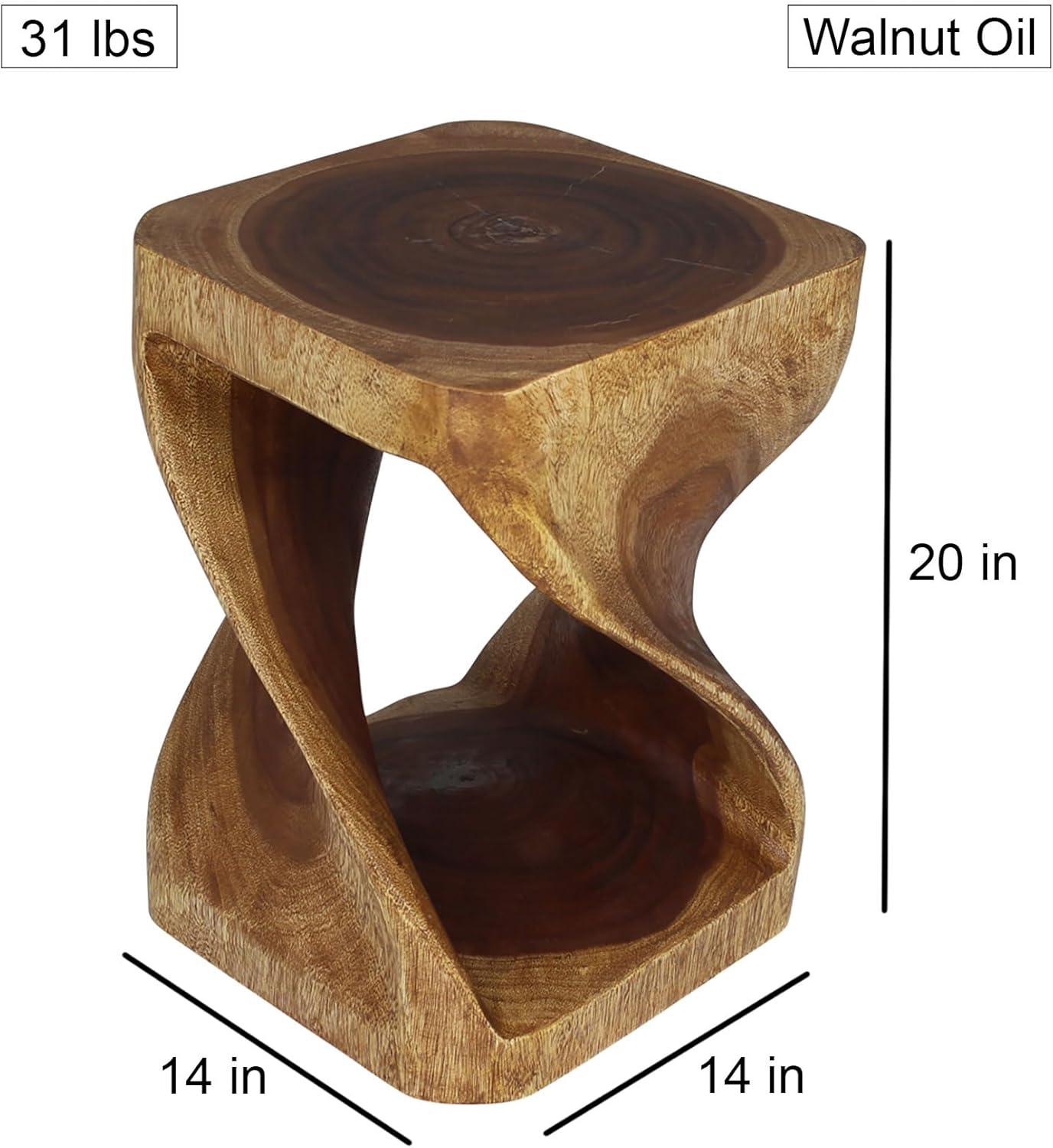 Haussmann® Original Wood Twist Stool 14 X 14 X 20 In High Walnut Oil