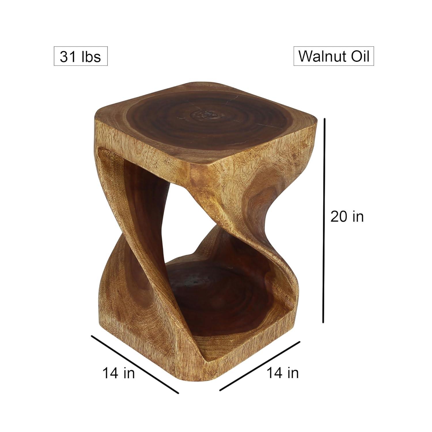 Haussmann® Original Wood Twist Stool 14 X 14 X 20 In High Walnut Oil