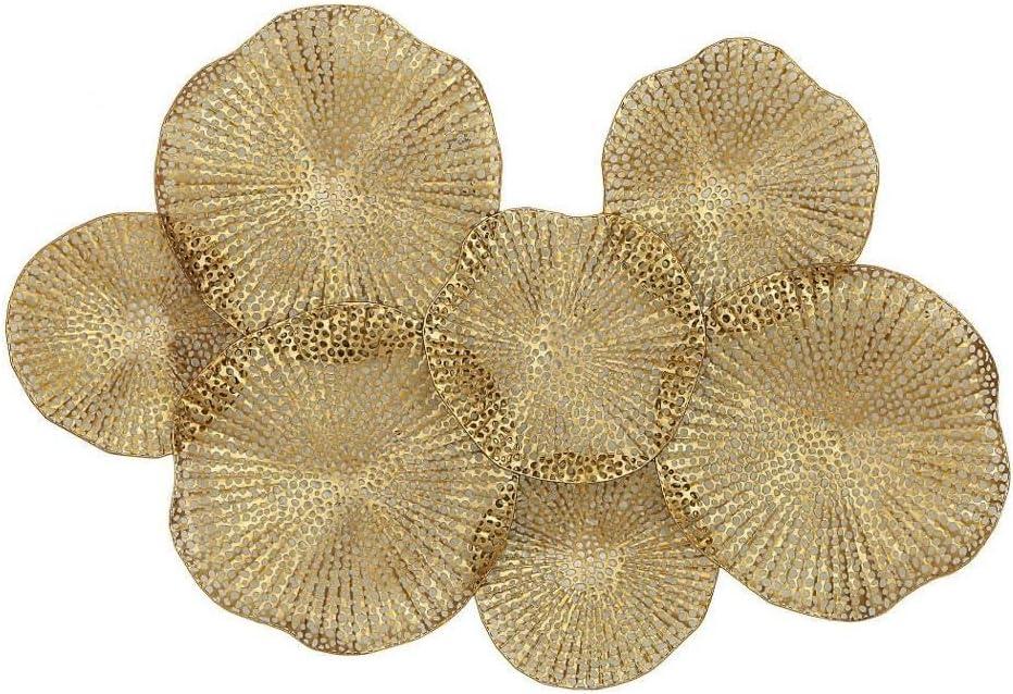 Antique Gold Lotus Flower Metal Wall Art, 47"