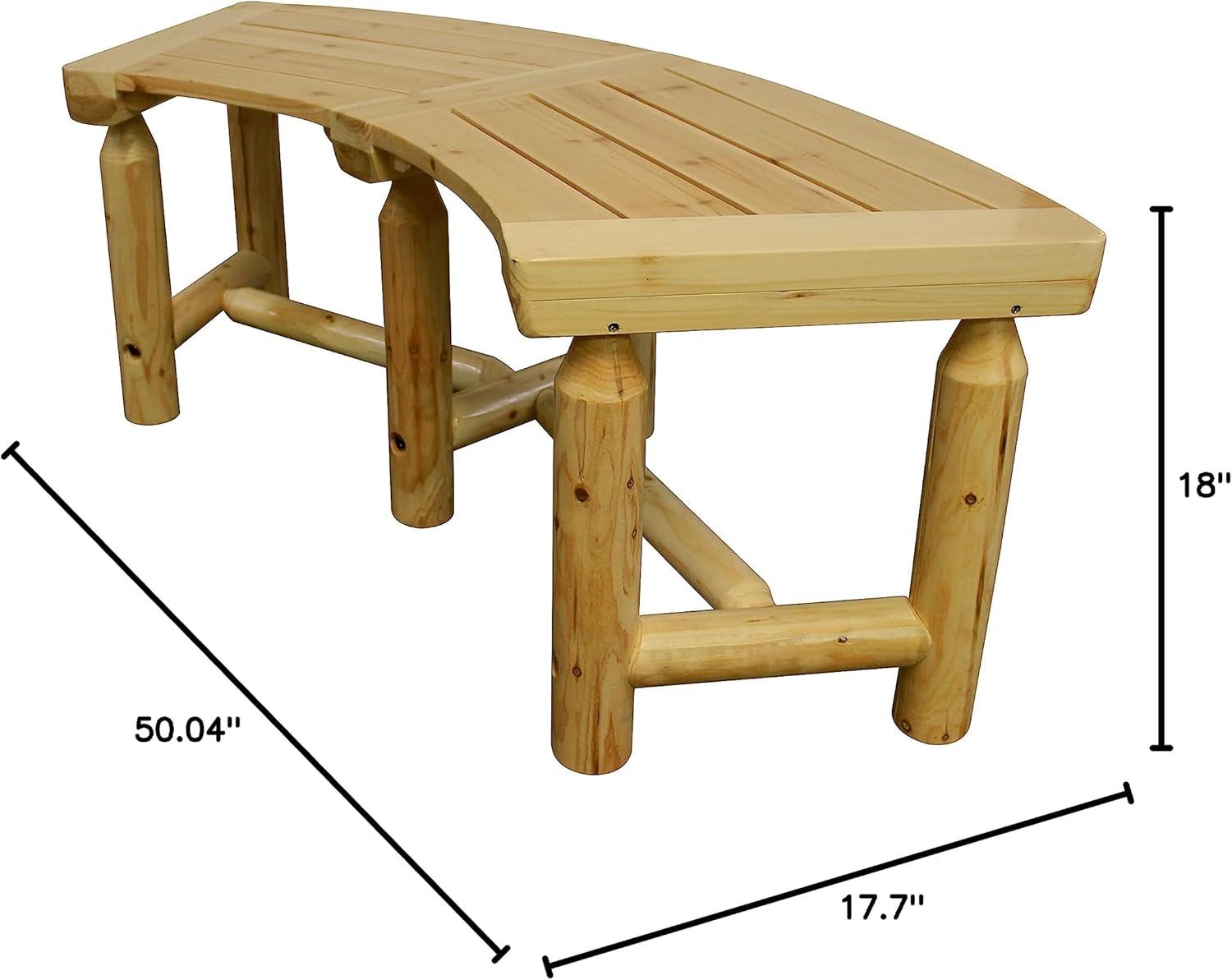 Aspen Natural Wood Curved Outdoor Bench