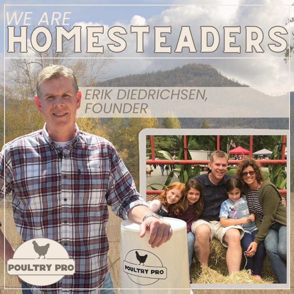 The Original Poultry Pro Waterer | DIY Chicken Waterer for Chicken Coop | Hands Free Poultry Waterer Suitable for Pigeons, Ducks, Chickens & Other Smaller Birds - Fits All 5 Gallon Buckets