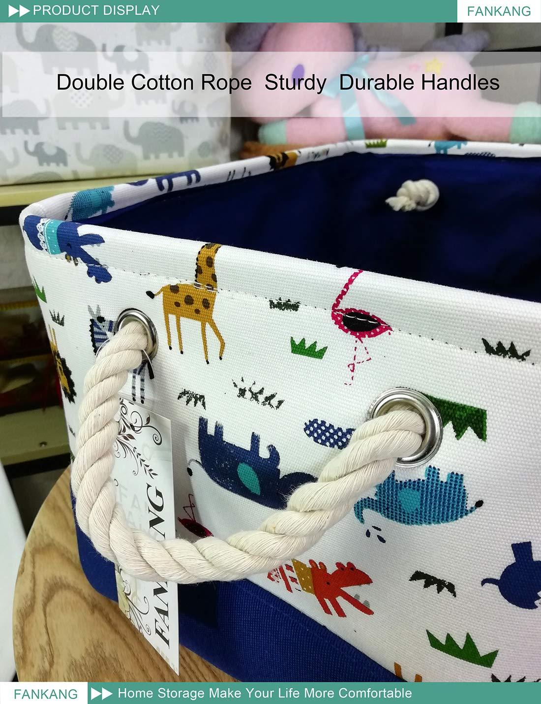 FANKANG Rectangular Laundry Basket Nursery Storage Fabric Storage Bin Storage Hamper,Gift Baskets (Animals)