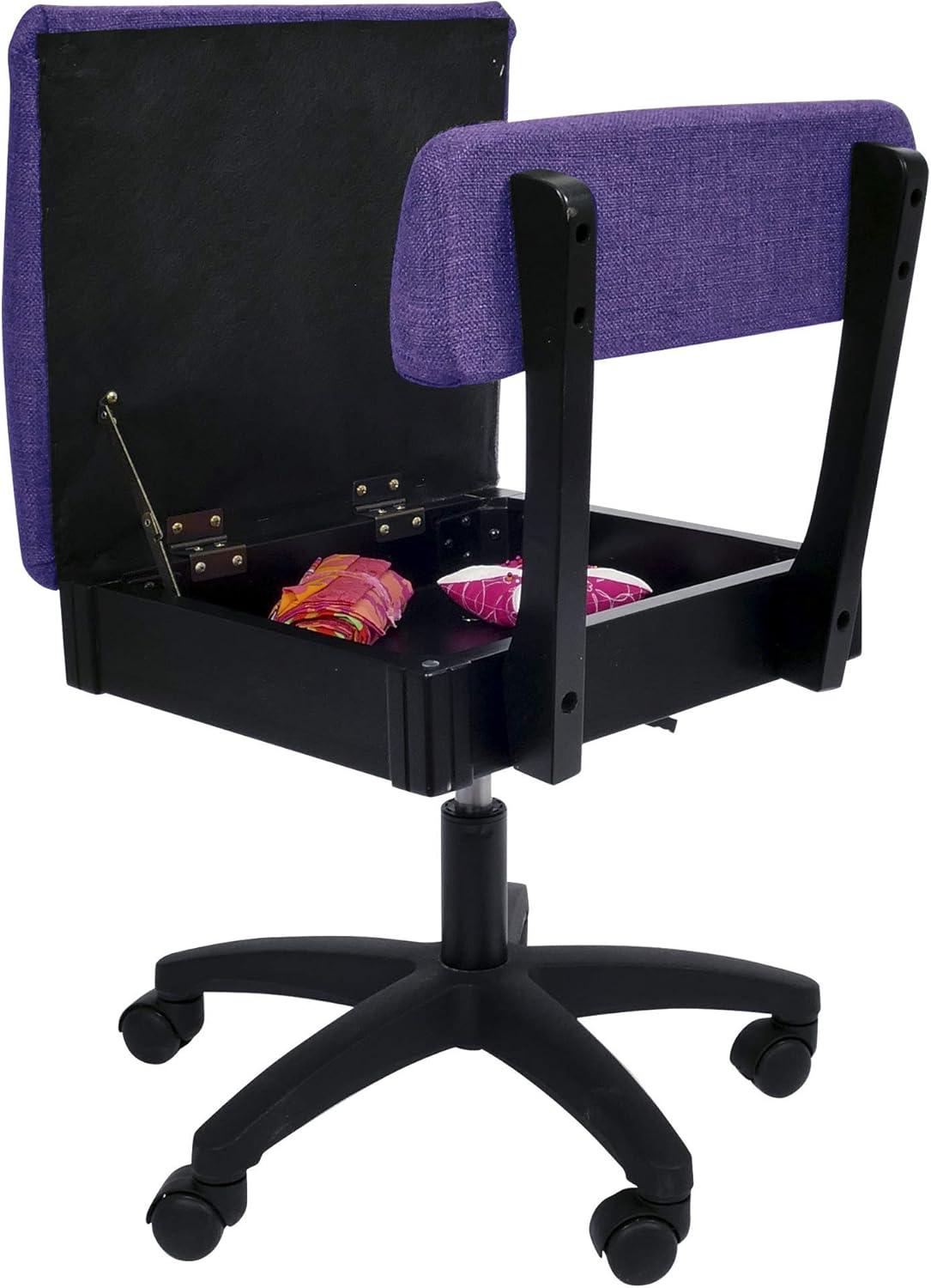 Adjustable Height Hydraulic Sewing Chair with Under Seat Storage by Arrow Classic Sewing Furniture