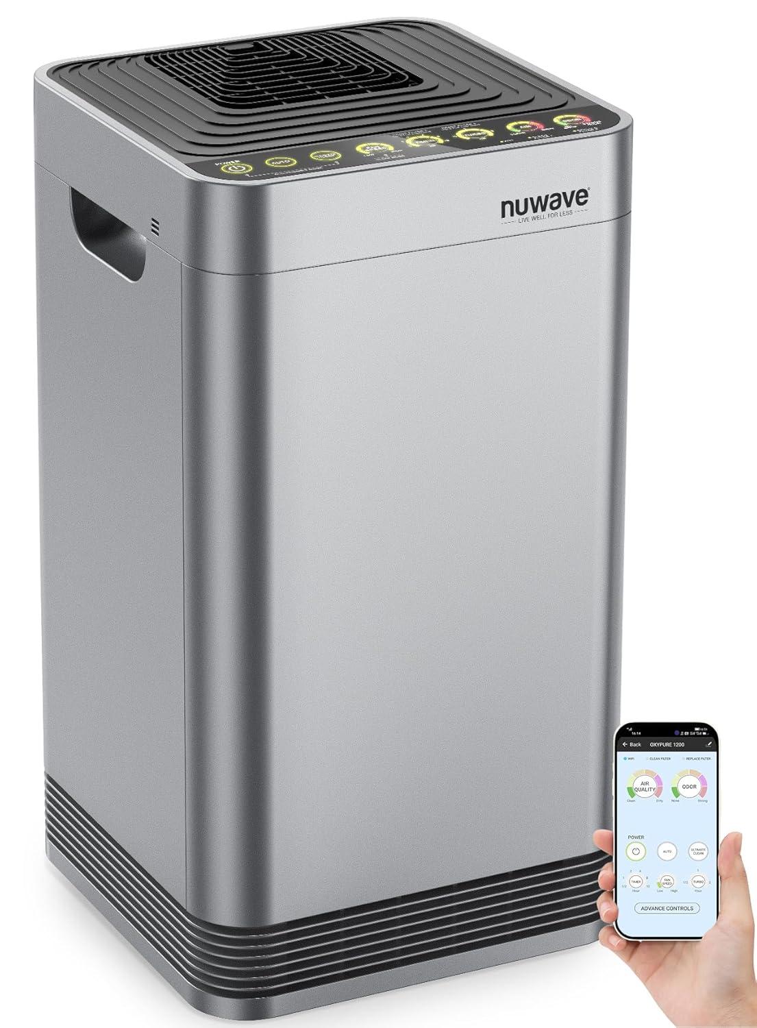 Nuwave Oxypure Smart Air Purifier, 5-Stage Filtration System Contaminants Removed, Nuwave Oxypure Air Purifier, 2,934ft² Spaces in 60 Minutes, Home, Large