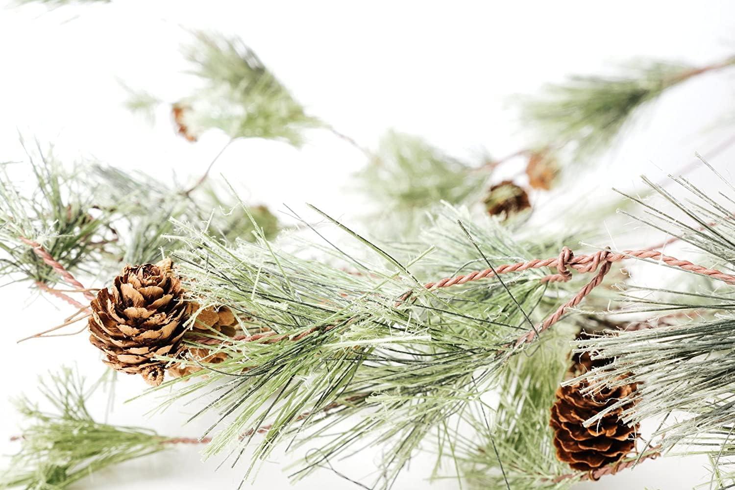 Rustic Smokey Pine Garland with Mini Pine Cones, 6 Feet