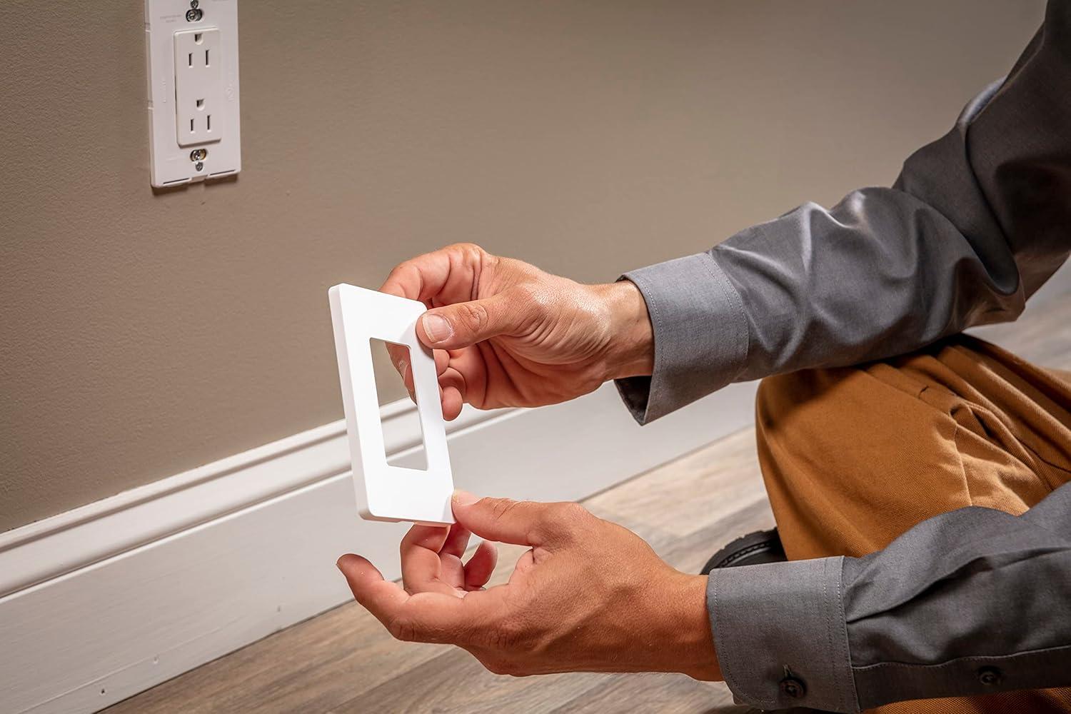Square D by Schneider Electric X Series Wall Plate for Outlet and Light Switch, Mid Size Plus 1 Gang, Matte Black