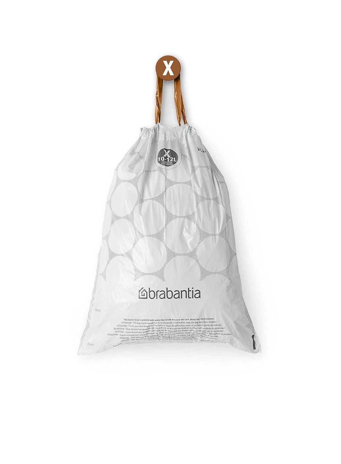 Brabantia PerfectFit Trash Bags, Code X, 2.6-3.2 Gallon, 200 Count