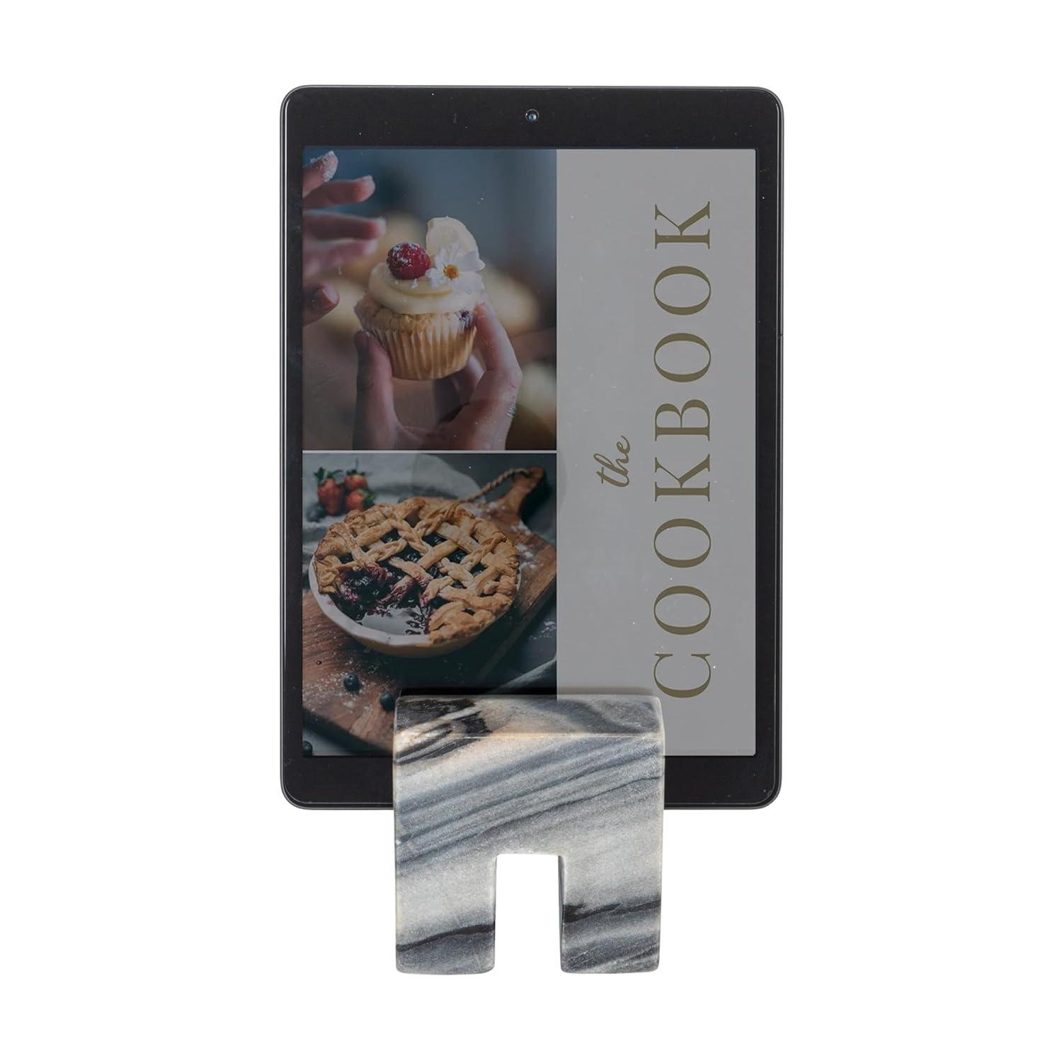 Creative Co-Op Contemporary Marble Cookbook Stand, Grey
