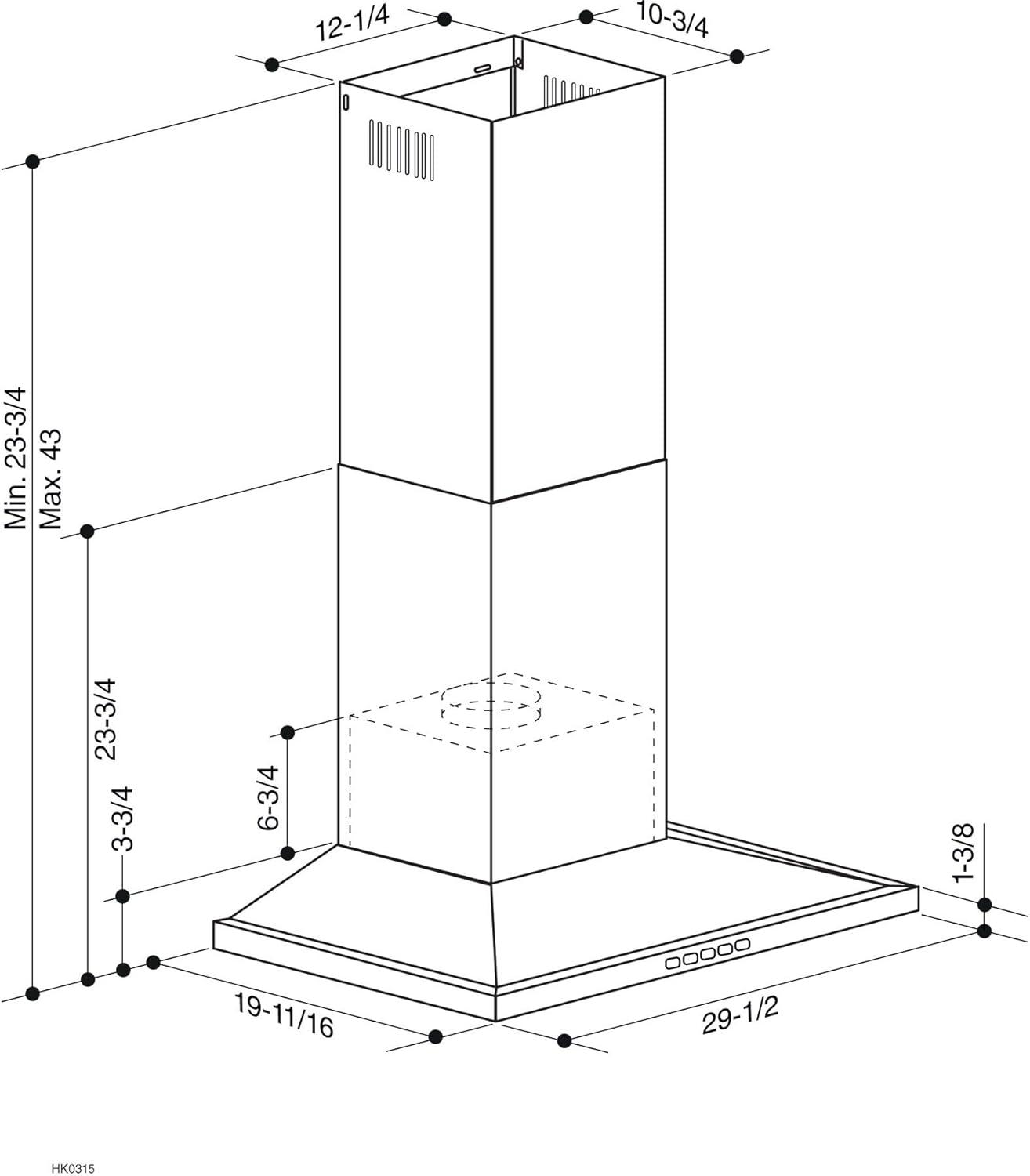 Stainless Steel 30-Inch Convertible Wall-Mounted Range Hood