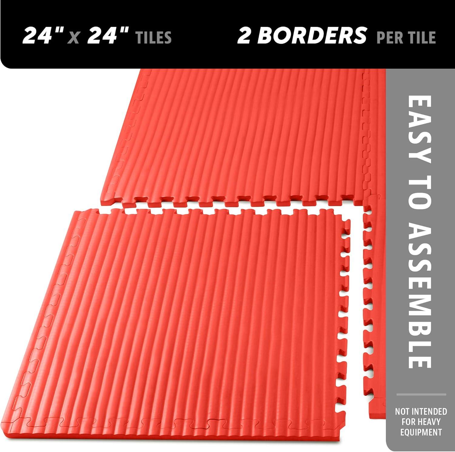 We Sell Mats 3/4 Inch Thick Martial Arts EVA Foam Exercise Mat, Tatami Pattern, Interlocking Floor Tiles for Home Gym, MMA, Anti-Fatigue Mats, 24 in x 24 in