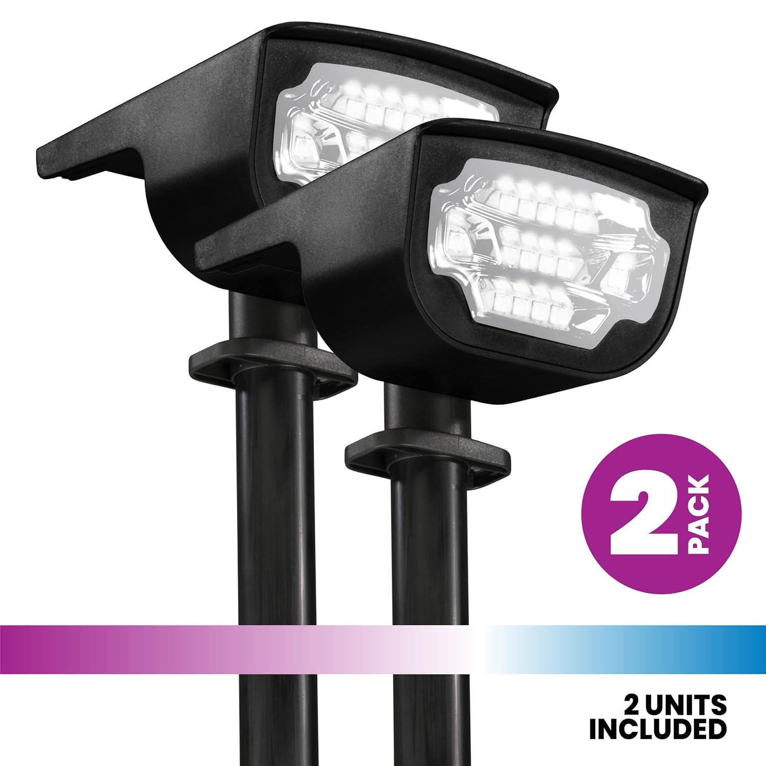 Bell + Howell Bionic Color Burst Solar Powered Waterproof Pathway Lights- 2 Pack