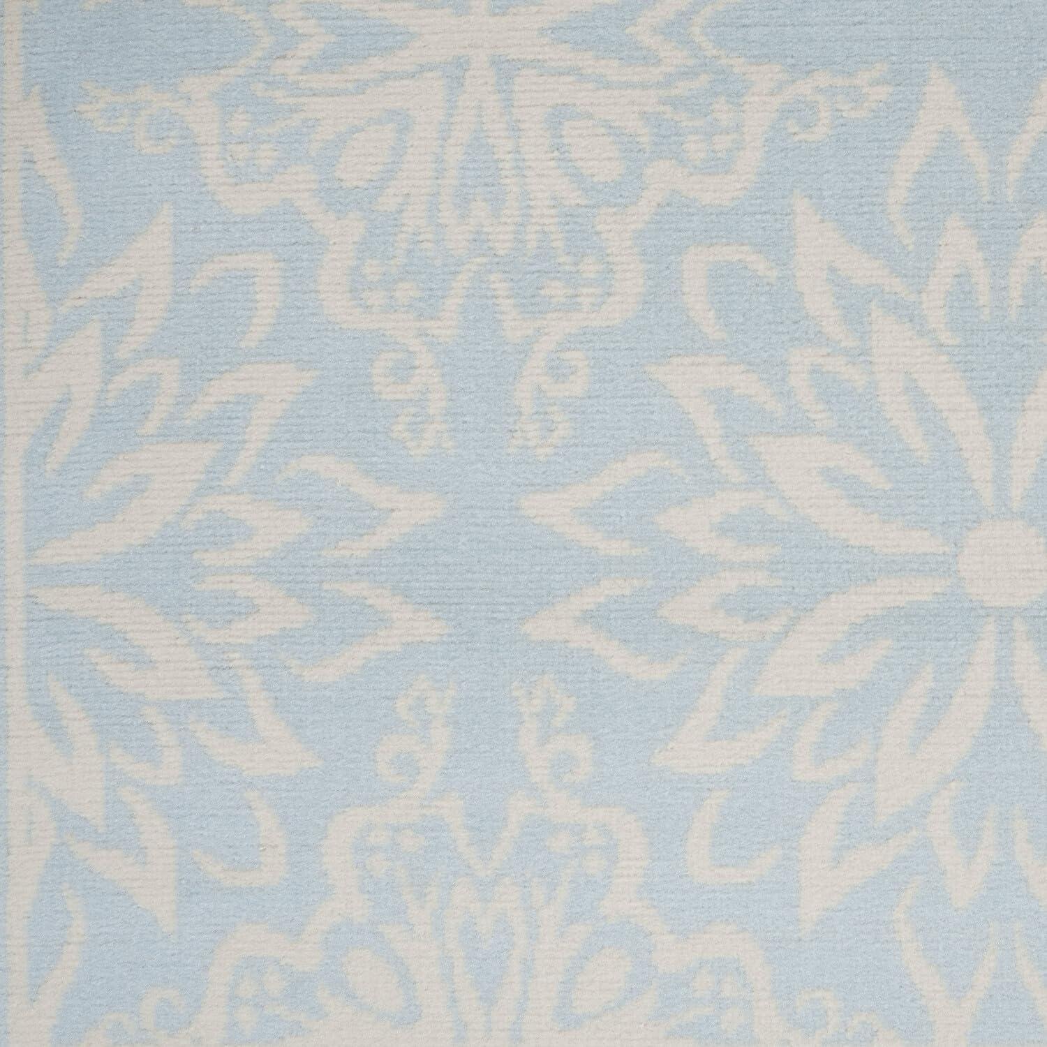 Nourison Jubilant Floral Ivory/Light Blue 6' x 9' Area Rug, (6x9)