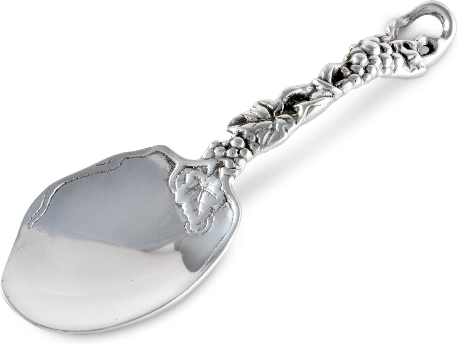 Ornate Silver Aluminum Grape Serving Spoon