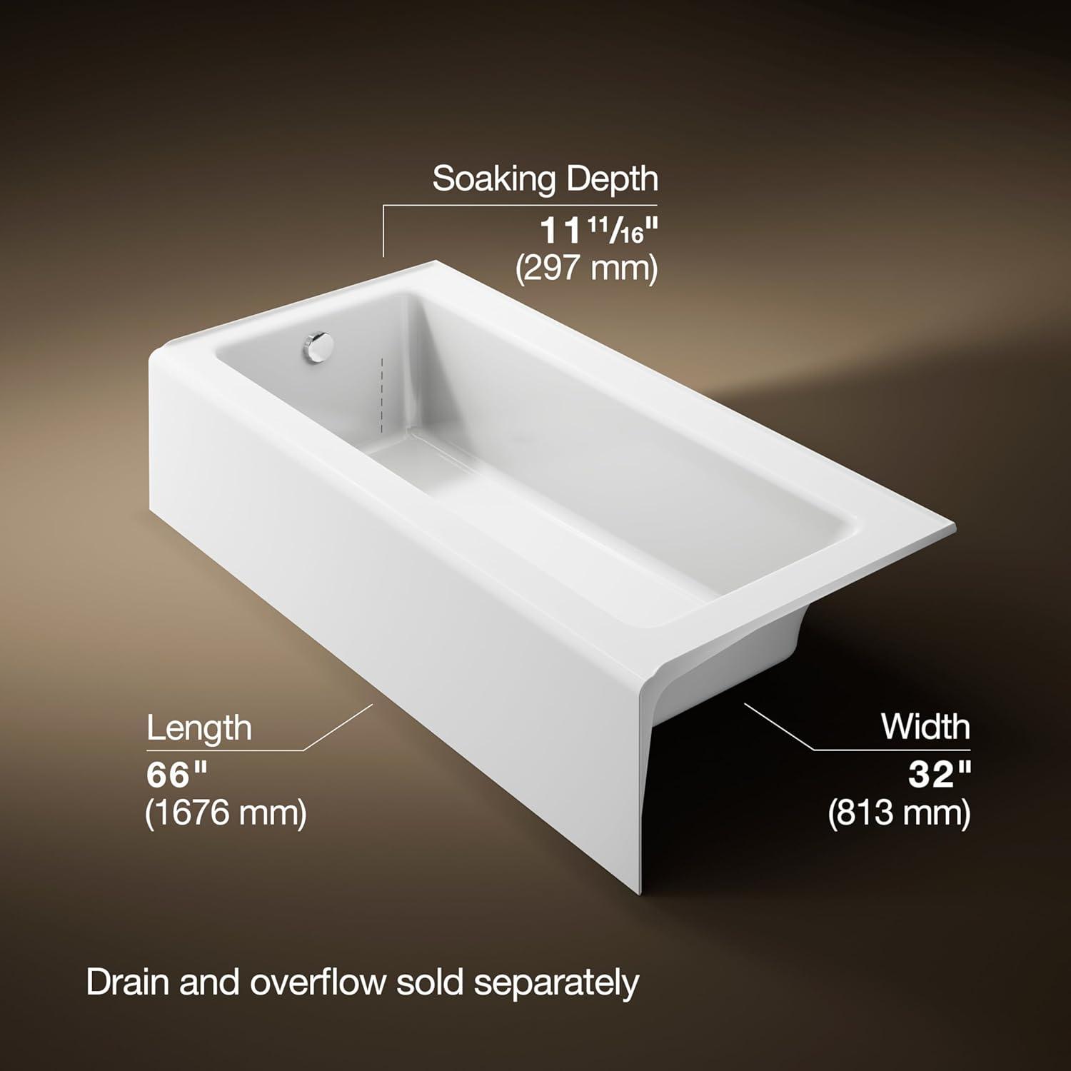 Bellwether® Alcove 66" x 32" Soaking Bathtub
