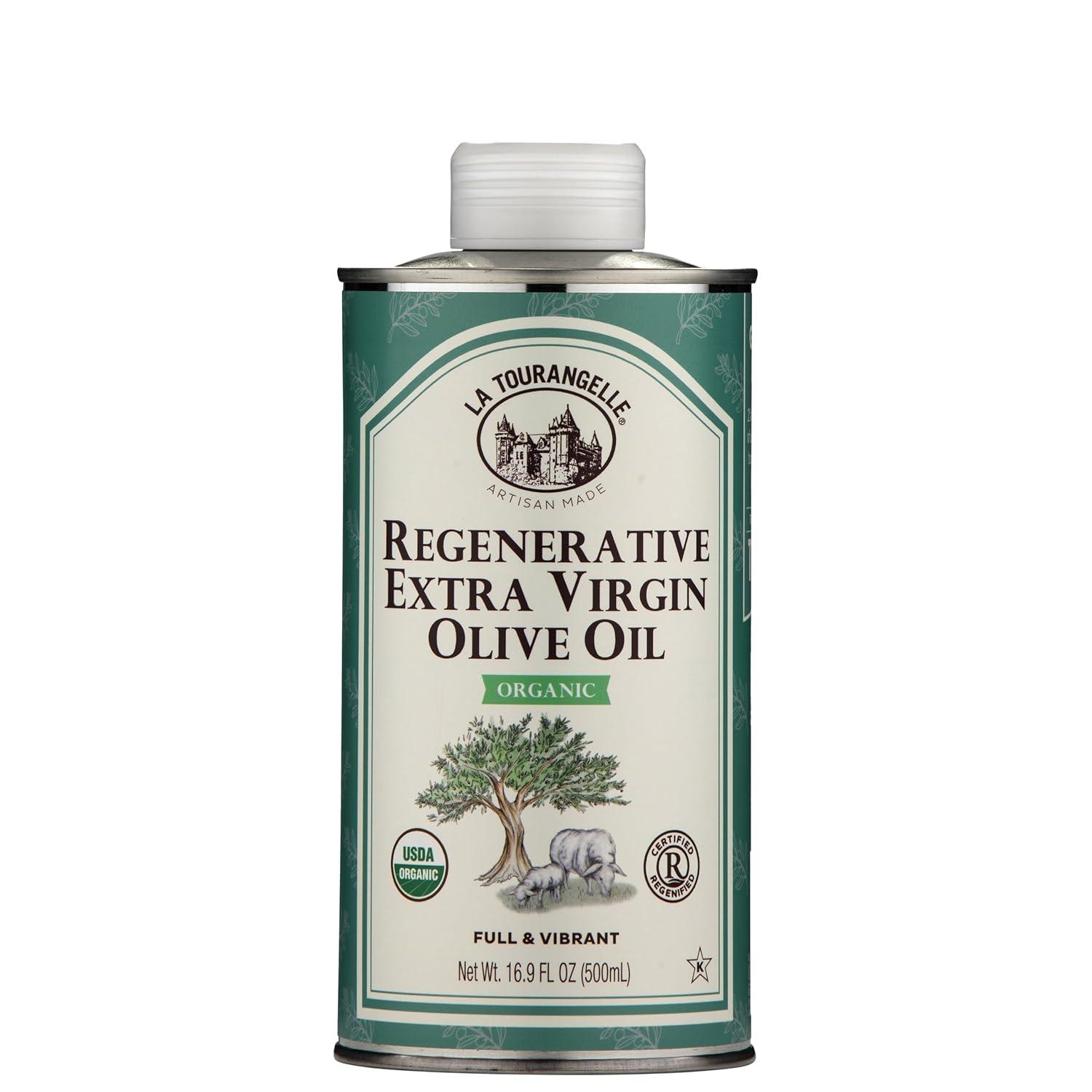 La Tourangelle, Organic Extra Virgin Olive Oil, Cold-Pressed EVOO from Spain, 25.4 Fl Oz – Spanish Olive Oil with Polyphenols for Cooking, Drizzling, Marinades, and Dipping, Rich Flavor