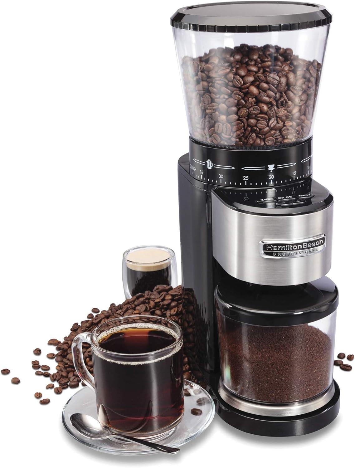 Hamilton Beach Stainless Steel Electric Burr Coffee Grinder