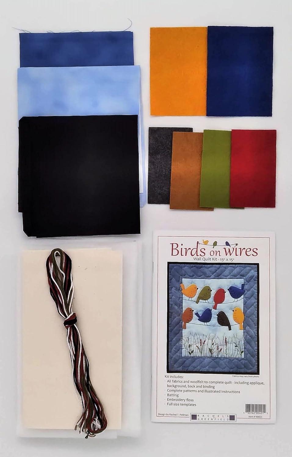Birds On A Wire Wall Quilt Kit | Wall Quilt Hanging by Rachels of Greenfield | Crafts for Adults