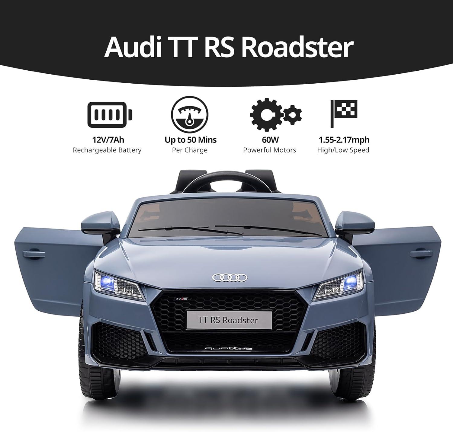 12V Licensed Audi TT RS Ride on Car, Electric Toy Car for Kids