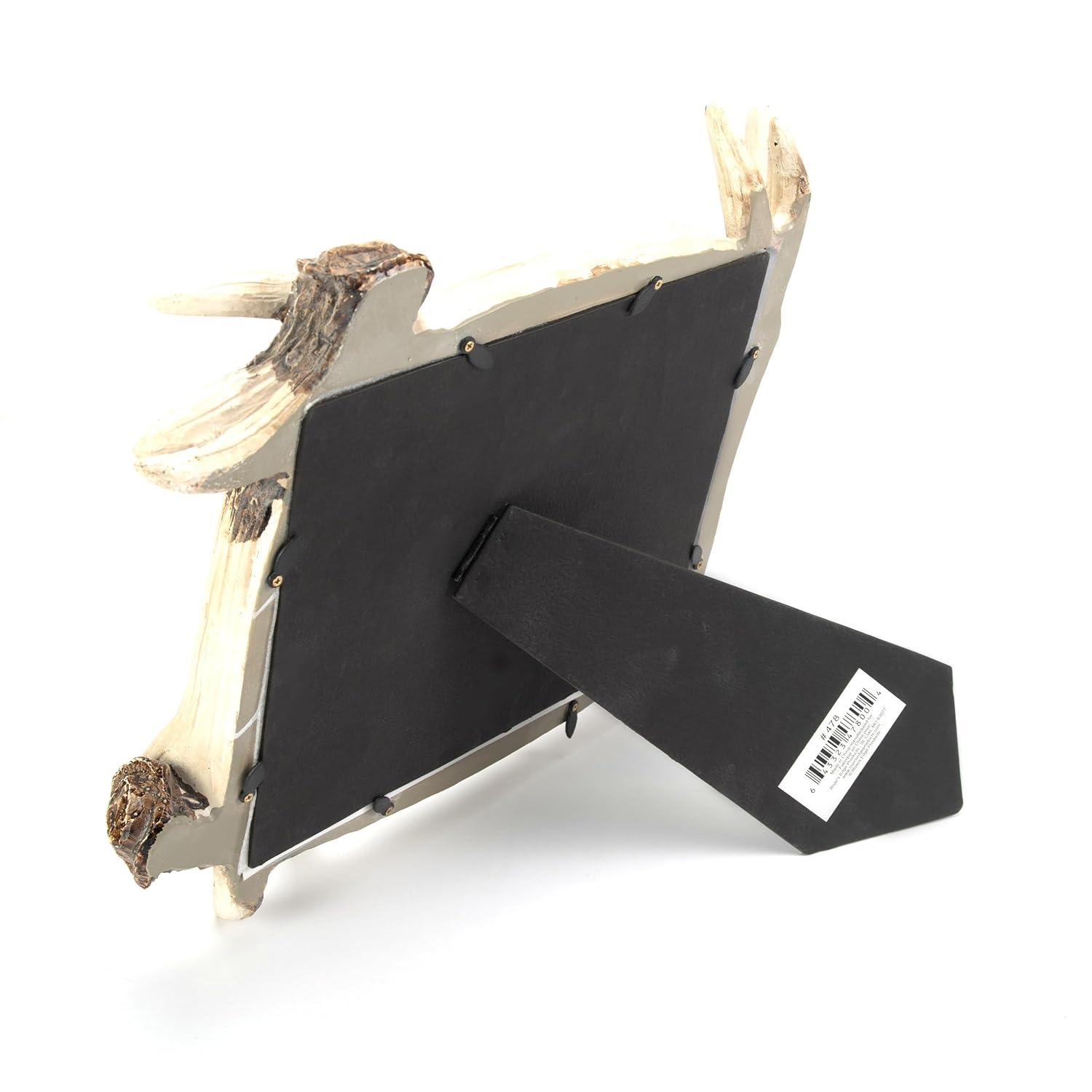 Rivers Edge Products 8x10 Picture Frame, Rustic Poly Resin Photo Frame for Hunting and Outdoors, Tabletop, Includes Glass Insert, Antler