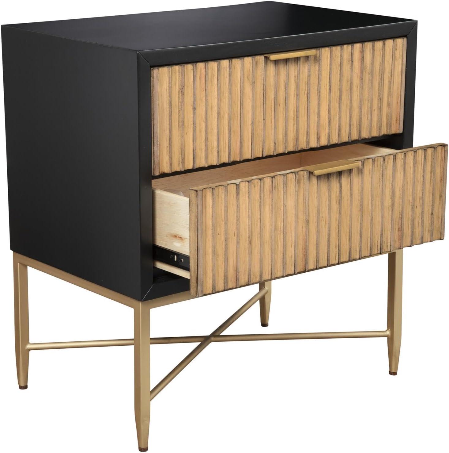 Origins by Alpine Larsen 2 Drawer Nightstand in Black
