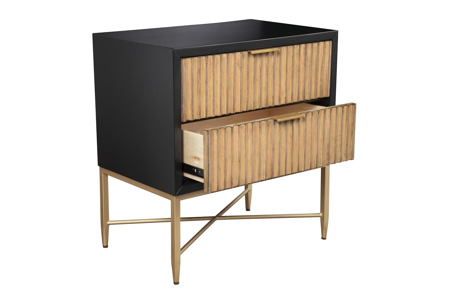 Origins by Alpine Larsen 2 Drawer Nightstand in Black