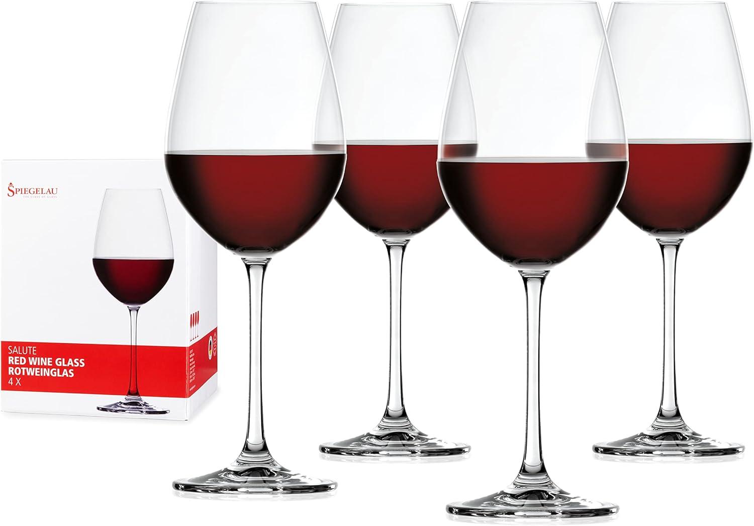 Salute 19.4oz. Crystal Red Wine Glass Set (Set of 4)