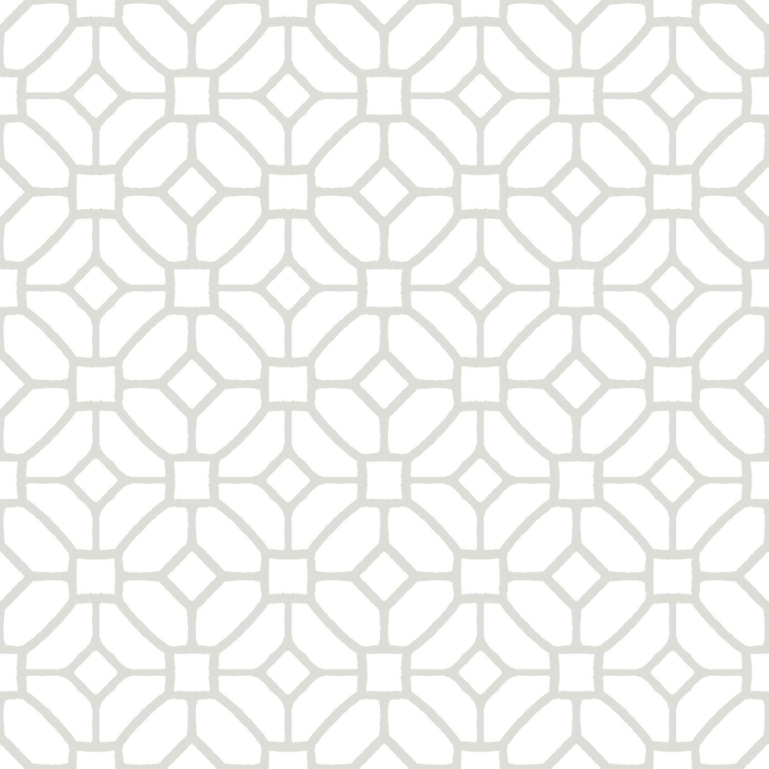 Lattice White and Gray 12'' x 12'' Peel and Stick Vinyl Floor Tiles