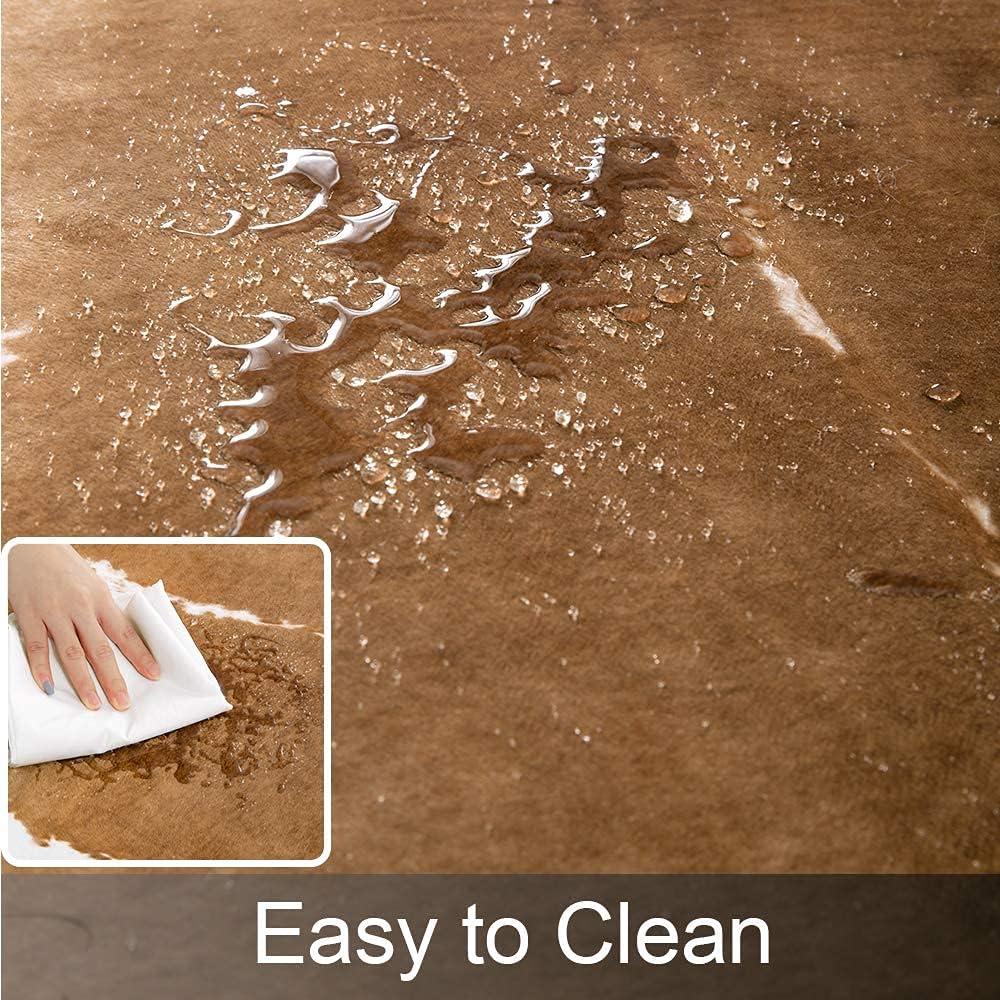AROGAN Premium Faux Cowhide Rug 110 x70 cm/3.6 x 2.3 feet, Durable and Large Size Cow Print Rugs, Suitable for Bedroom Living Room Western Decor, Faux Fur Animal Cow Hide Carpet, Brown