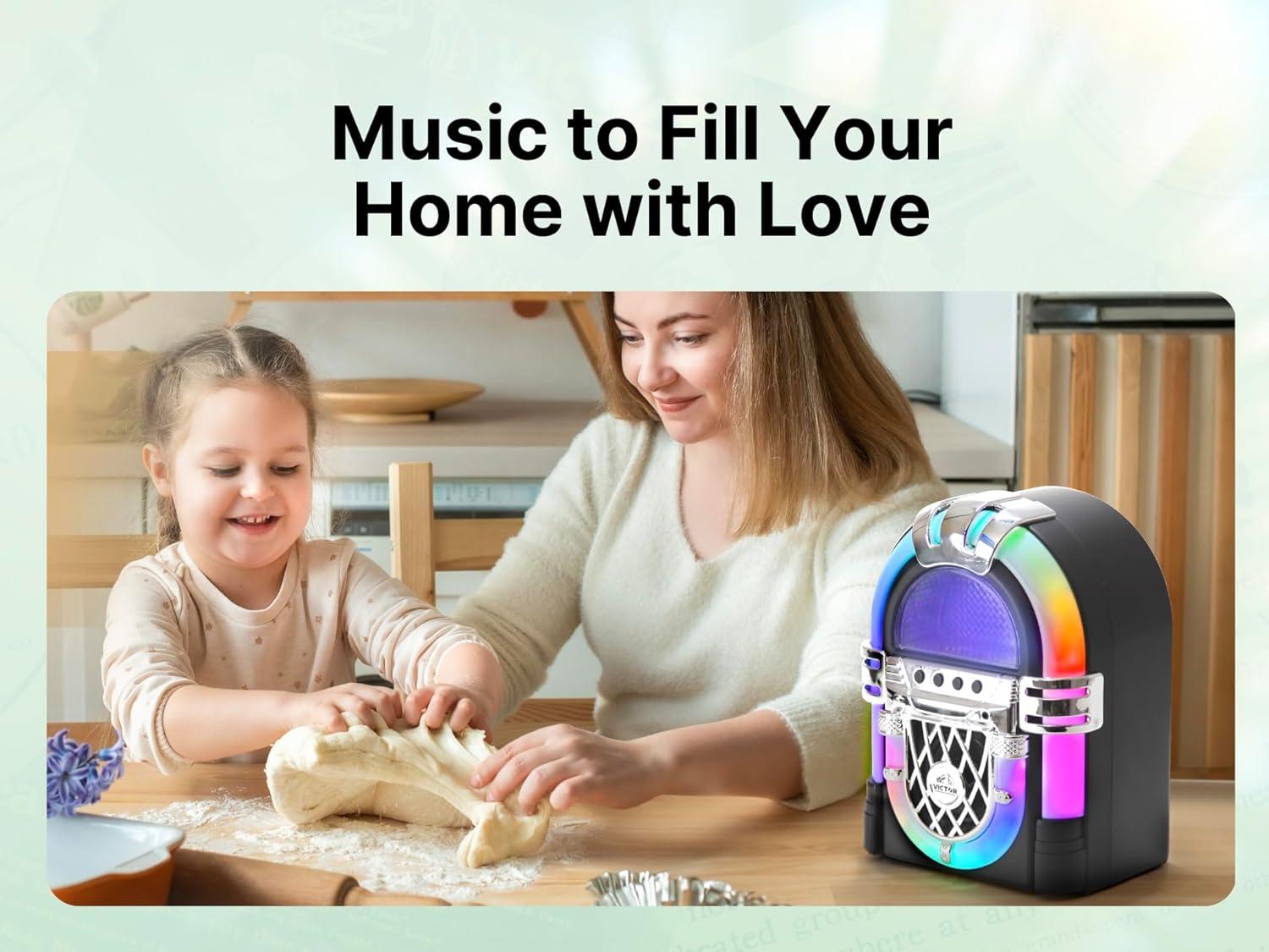 Sakar Victor Mini Bluetooth Jukebox with Multicolor LED Lighting