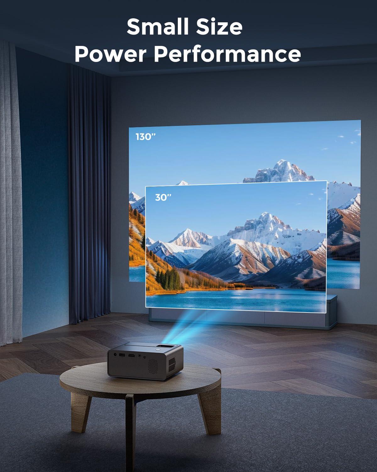 BEACHWATER POOL & SPA, LLC Mini Projector, 2025 Upgraded Full HD 1080P Support Video Projector, Portable Small Movie Projector, Compatible With Ios/Android/Windows/TV Stick/Box/USB/HDMI