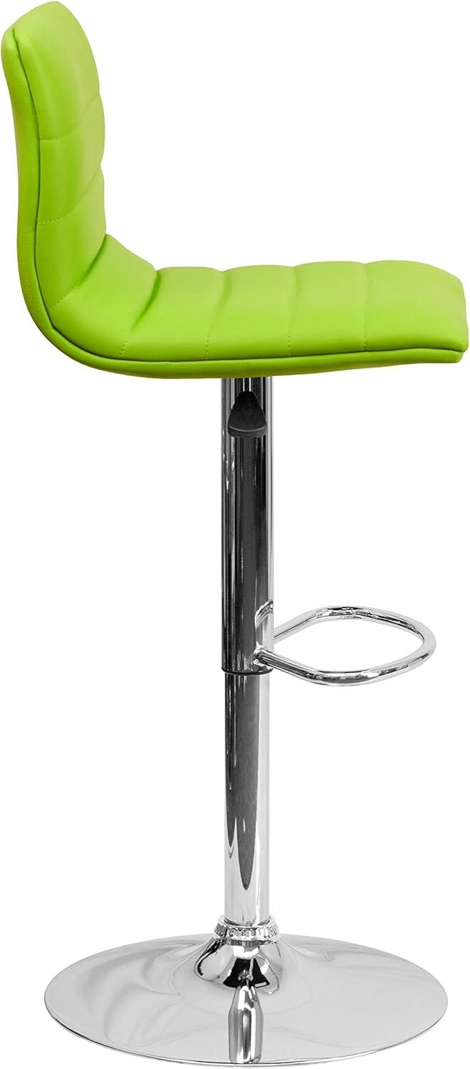 Flash Furniture Modern Vinyl Adjustable Height Barstool with Horizontal Stitch Back