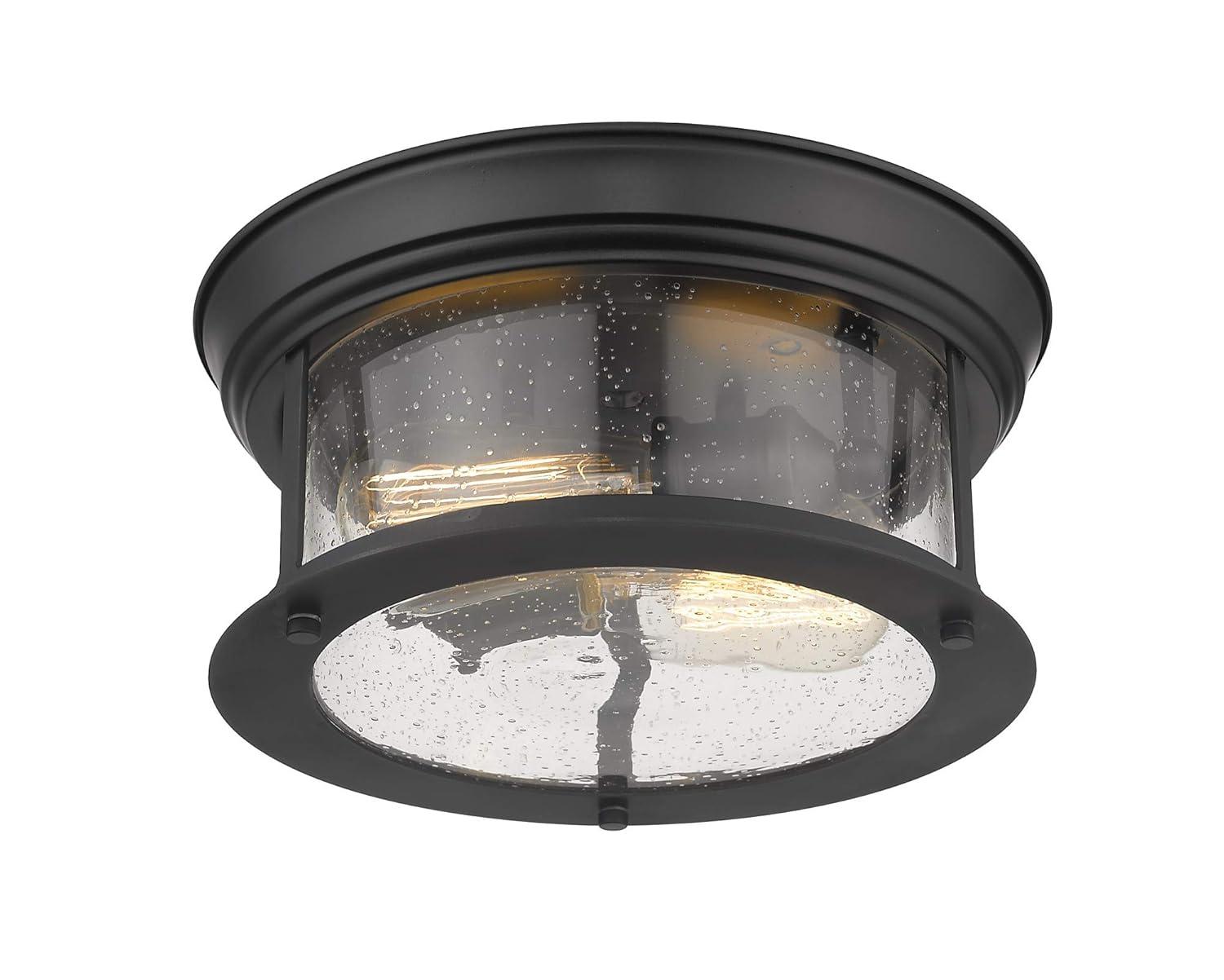 Sonna 11" Brushed Nickel Flush Mount Light with Clear Glass Shade